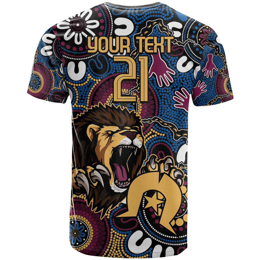 Custom Lions Football NAIDOC Week 2024 T Shirt Fire Burning Aboriginal Dots Art