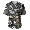 Custom Magpies NAIDOC Week 2024 Baseball Jersey Fire Burning Aboriginal Dots Art
