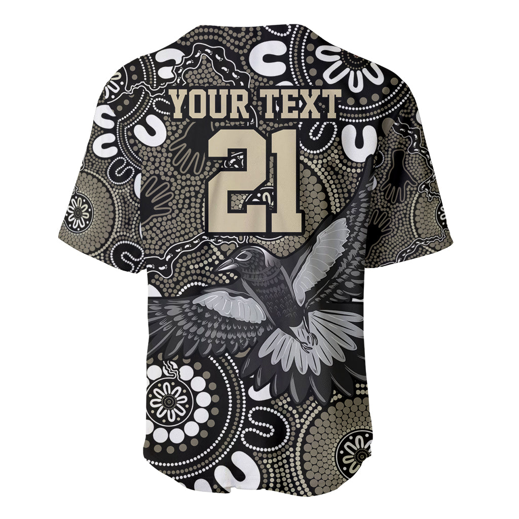 Custom Magpies NAIDOC Week 2024 Baseball Jersey Fire Burning Aboriginal Dots Art