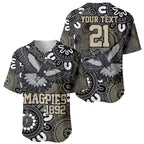 Custom Magpies NAIDOC Week 2024 Baseball Jersey Fire Burning Aboriginal Dots Art