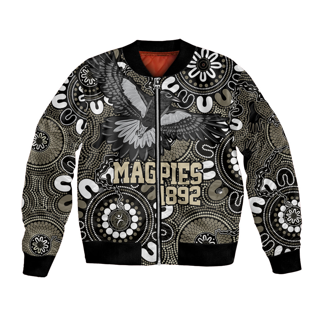 Custom Magpies NAIDOC Week 2024 Bomber Jacket Fire Burning Aboriginal Dots Art