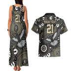 Custom Magpies NAIDOC Week 2024 Couples Matching Tank Maxi Dress and Hawaiian Shirt Fire Burning Aboriginal Dots Art