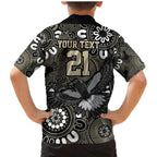 Custom Magpies NAIDOC Week 2024 Family Matching Mermaid Dress and Hawaiian Shirt Fire Burning Aboriginal Dots Art