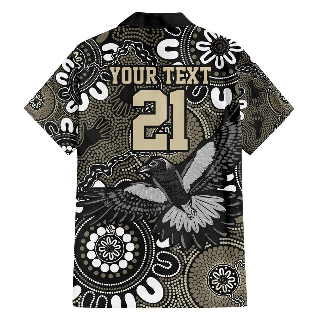 Custom Magpies NAIDOC Week 2024 Family Matching Off Shoulder Maxi Dress and Hawaiian Shirt Fire Burning Aboriginal Dots Art