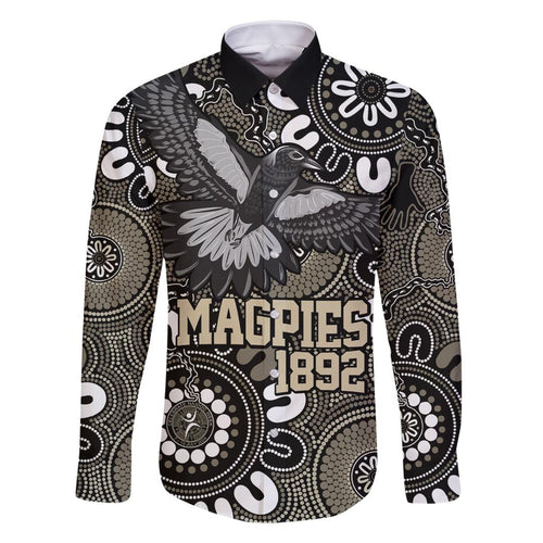 Custom Magpies NAIDOC Week 2024 Family Matching Off Shoulder Short Dress and Hawaiian Shirt Fire Burning Aboriginal Dots Art