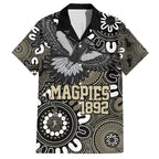 Custom Magpies NAIDOC Week 2024 Family Matching Puletasi and Hawaiian Shirt Fire Burning Aboriginal Dots Art