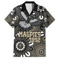 Custom Magpies NAIDOC Week 2024 Family Matching Short Sleeve Bodycon Dress and Hawaiian Shirt Fire Burning Aboriginal Dots Art