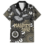 Custom Magpies NAIDOC Week 2024 Family Matching Short Sleeve Bodycon Dress and Hawaiian Shirt Fire Burning Aboriginal Dots Art