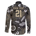 Custom Magpies NAIDOC Week 2024 Family Matching Short Sleeve Bodycon Dress and Hawaiian Shirt Fire Burning Aboriginal Dots Art