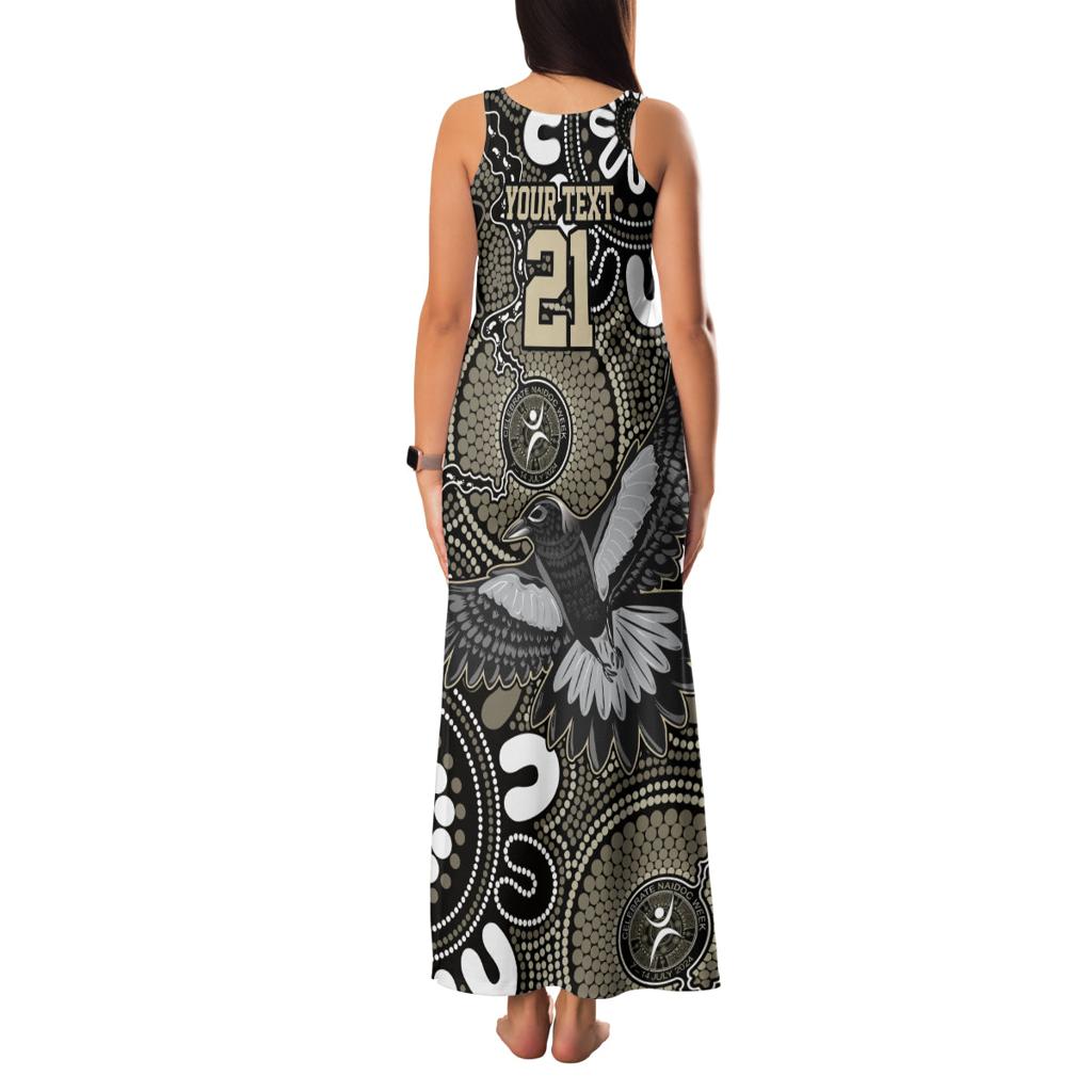 Custom Magpies NAIDOC Week 2024 Family Matching Tank Maxi Dress and Hawaiian Shirt Fire Burning Aboriginal Dots Art