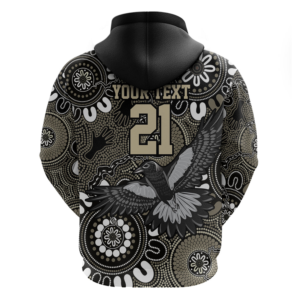 Custom Magpies NAIDOC Week 2024 Hoodie Fire Burning Aboriginal Dots Art