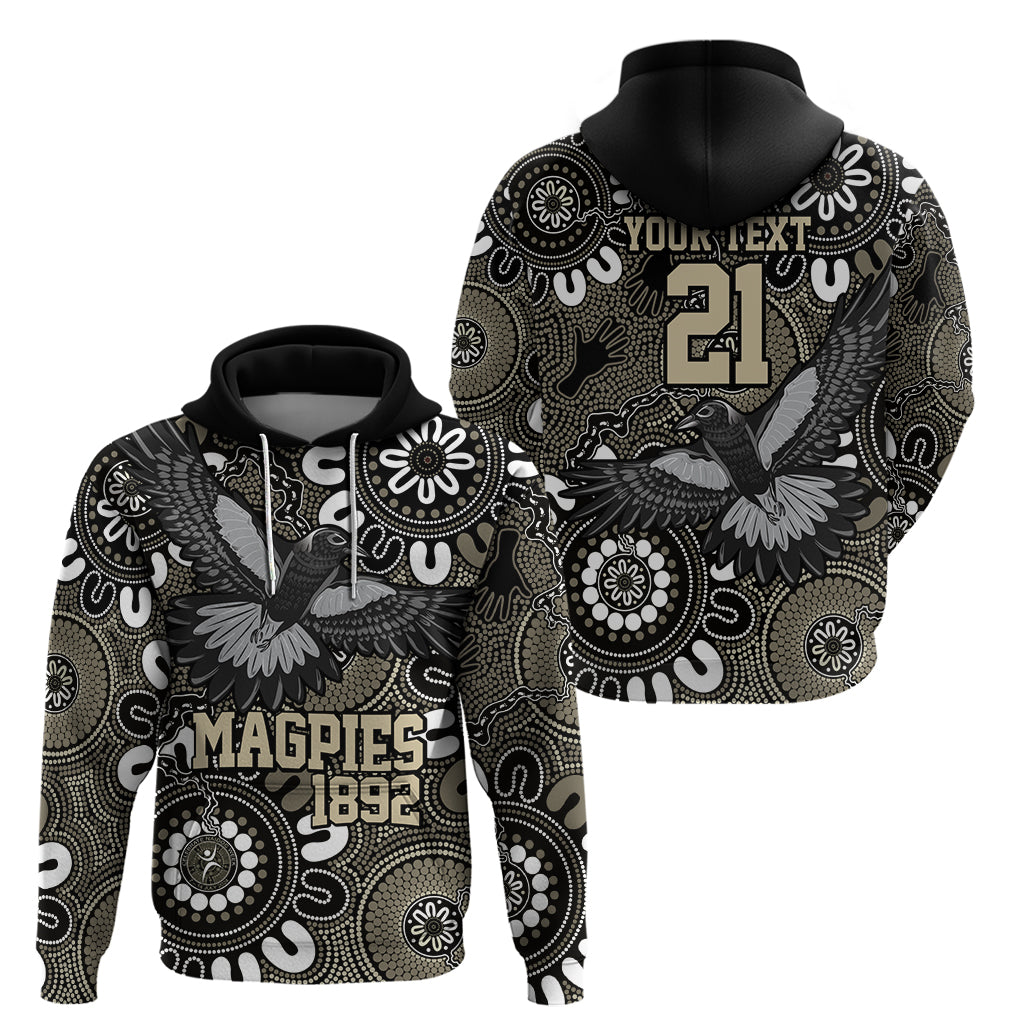 Custom Magpies NAIDOC Week 2024 Hoodie Fire Burning Aboriginal Dots Art