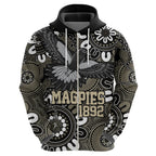 Custom Magpies NAIDOC Week 2024 Hoodie Fire Burning Aboriginal Dots Art