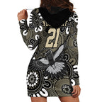 Custom Magpies NAIDOC Week 2024 Hoodie Dress Fire Burning Aboriginal Dots Art