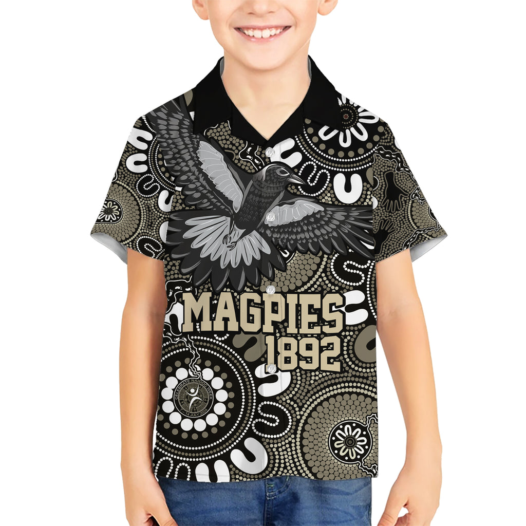 Custom Magpies NAIDOC Week 2024 Kid Hawaiian Shirt Fire Burning Aboriginal Dots Art