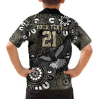 Custom Magpies NAIDOC Week 2024 Kid Hawaiian Shirt Fire Burning Aboriginal Dots Art