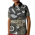 Custom Magpies NAIDOC Week 2024 Kid Polo Shirt Fire Burning Aboriginal Dots Art