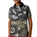 Custom Magpies NAIDOC Week 2024 Kid Polo Shirt Fire Burning Aboriginal Dots Art