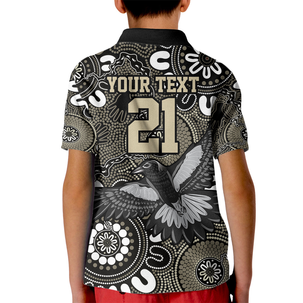 Custom Magpies NAIDOC Week 2024 Kid Polo Shirt Fire Burning Aboriginal Dots Art