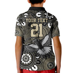 Custom Magpies NAIDOC Week 2024 Kid Polo Shirt Fire Burning Aboriginal Dots Art