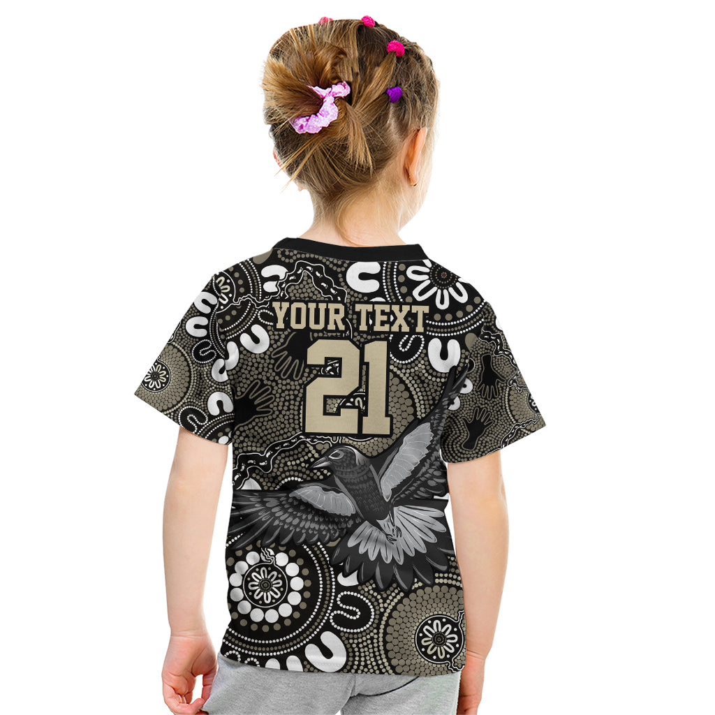 Custom Magpies NAIDOC Week 2024 Kid T Shirt Fire Burning Aboriginal Dots Art