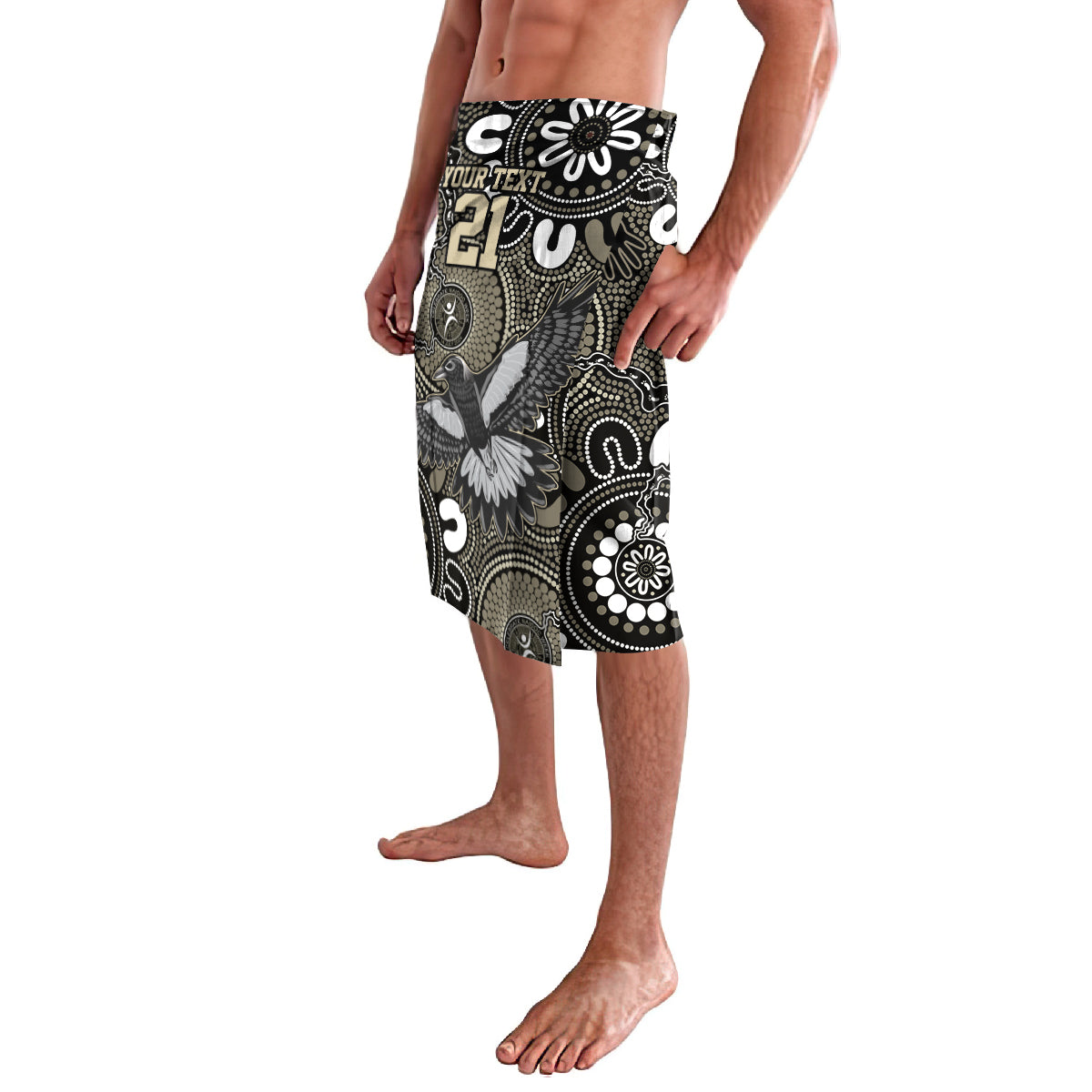 Custom Magpies NAIDOC Week 2024 Lavalava Fire Burning Aboriginal Dots Art