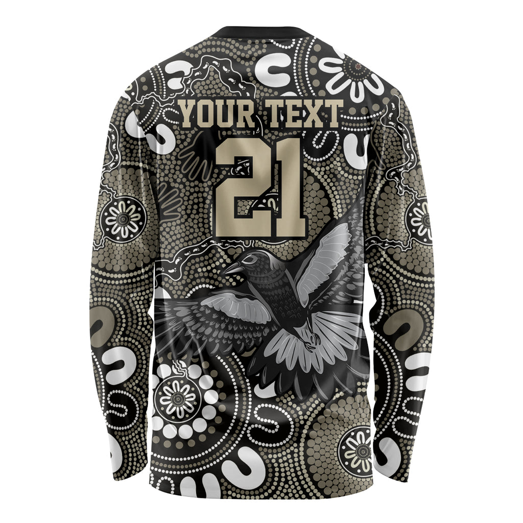 Custom Magpies NAIDOC Week 2024 Long Sleeve Shirt Fire Burning Aboriginal Dots Art