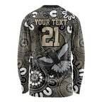 Custom Magpies NAIDOC Week 2024 Long Sleeve Shirt Fire Burning Aboriginal Dots Art