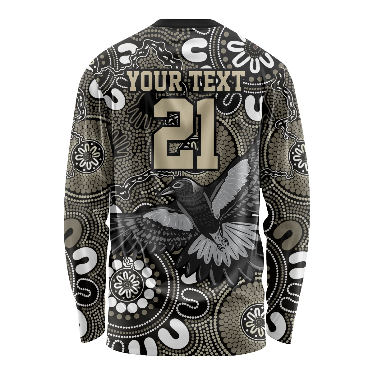 Custom Magpies NAIDOC Week 2024 Long Sleeve Shirt Fire Burning Aboriginal Dots Art