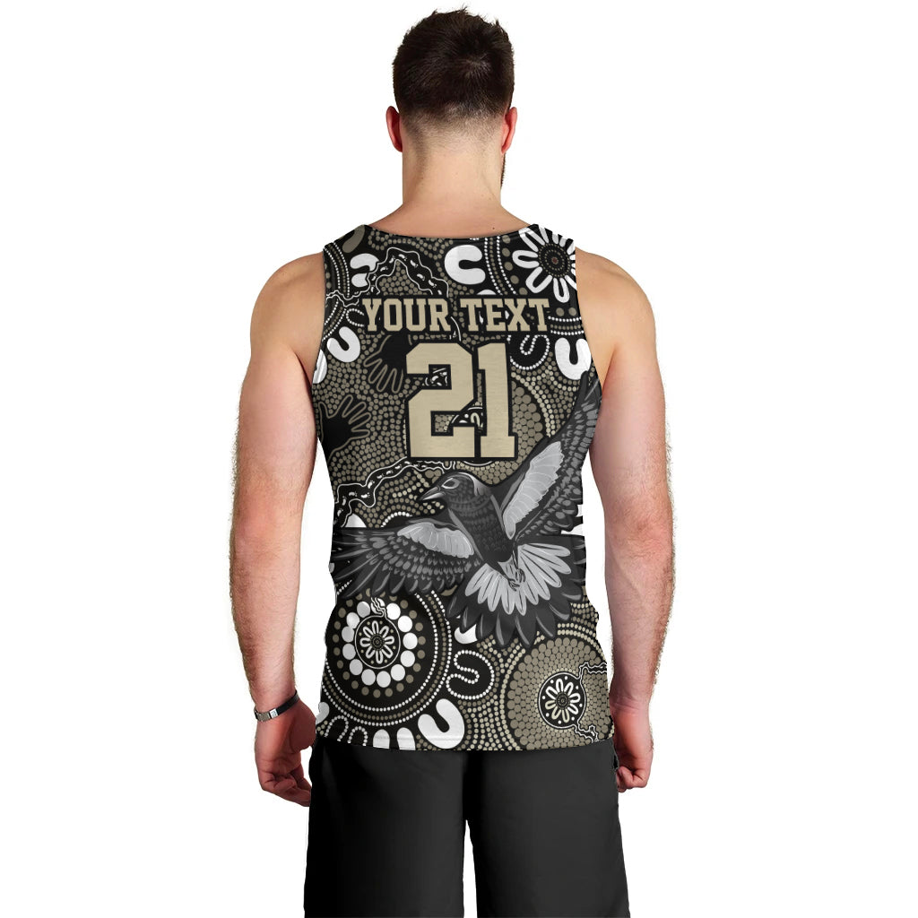 Custom Magpies NAIDOC Week 2024 Men Tank Top Fire Burning Aboriginal Dots Art