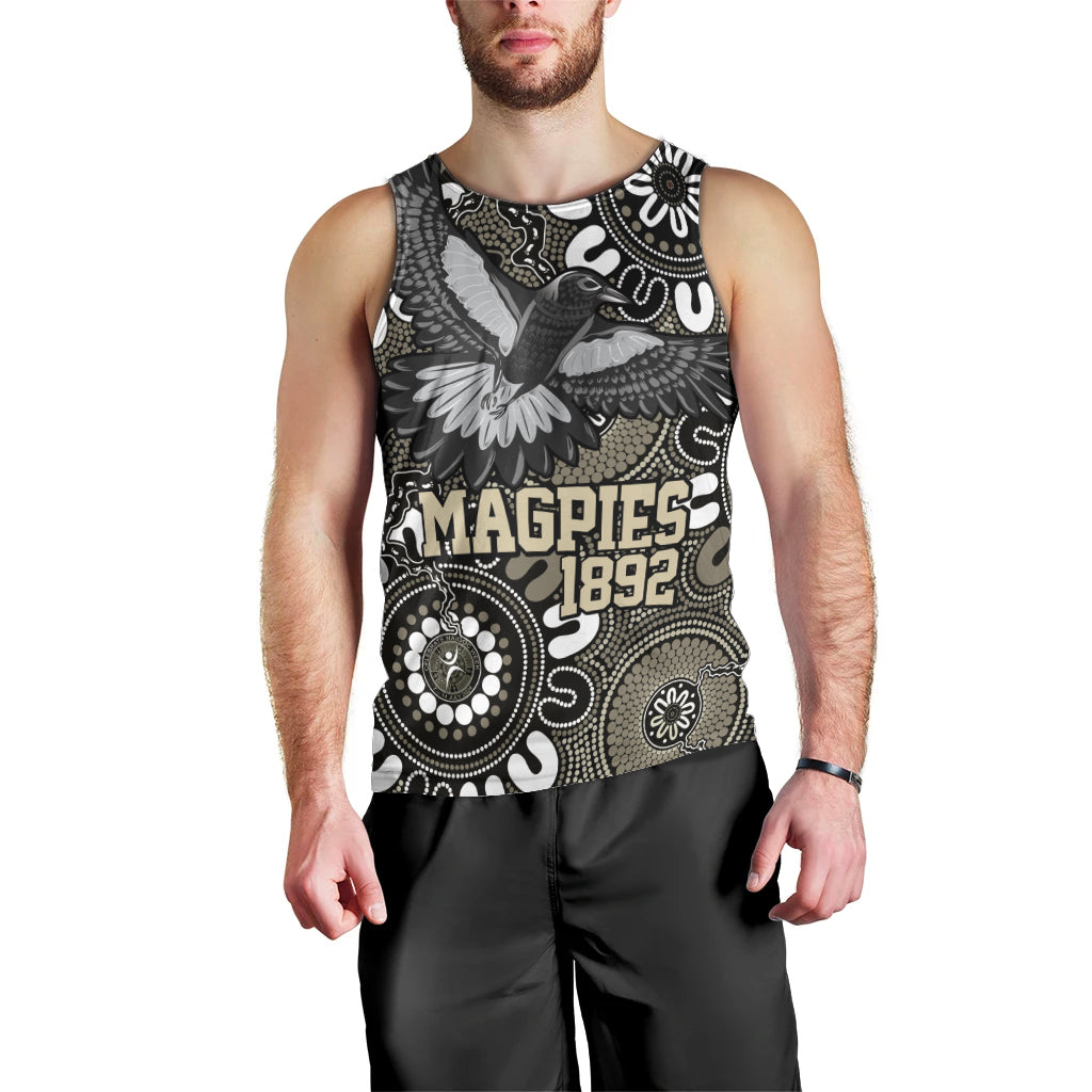 Custom Magpies NAIDOC Week 2024 Men Tank Top Fire Burning Aboriginal Dots Art