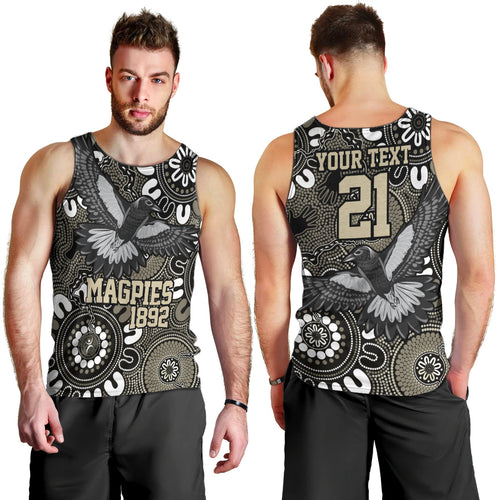 Custom Magpies NAIDOC Week 2024 Men Tank Top Fire Burning Aboriginal Dots Art