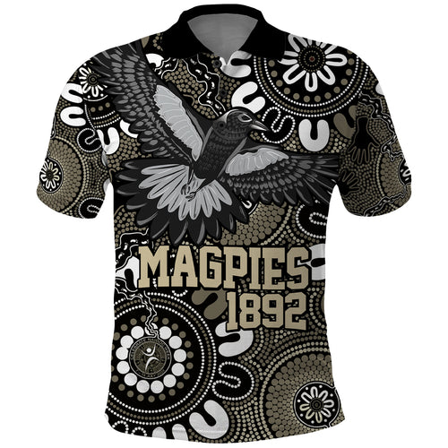 Custom Magpies NAIDOC Week 2024 Polo Shirt Fire Burning Aboriginal Dots Art