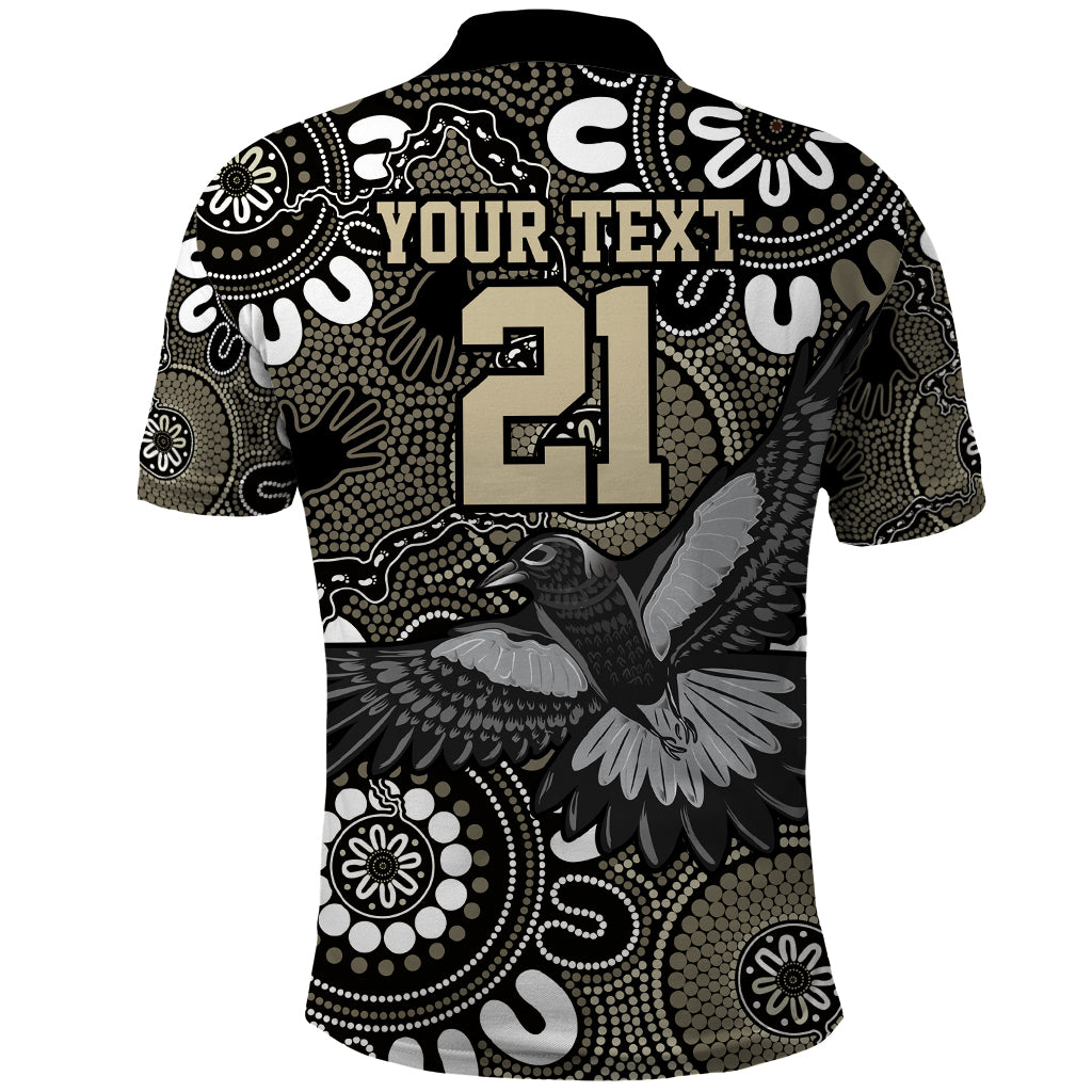 Custom Magpies NAIDOC Week 2024 Polo Shirt Fire Burning Aboriginal Dots Art