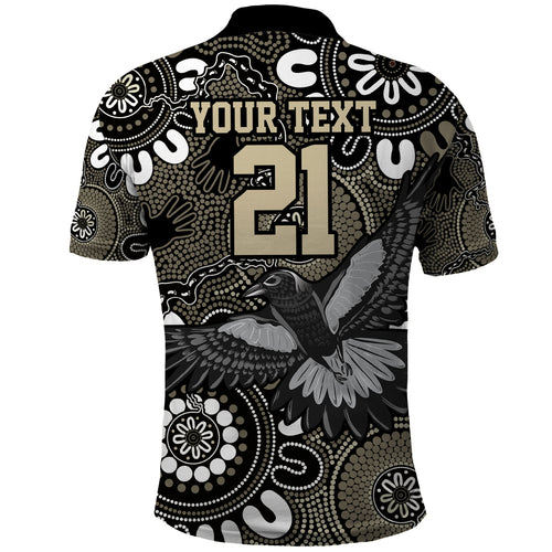 Custom Magpies NAIDOC Week 2024 Polo Shirt Fire Burning Aboriginal Dots Art