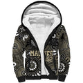 Custom Magpies NAIDOC Week 2024 Sherpa Hoodie Fire Burning Aboriginal Dots Art