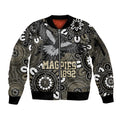 Custom Magpies NAIDOC Week 2024 Sleeve Zip Bomber Jacket Fire Burning Aboriginal Dots Art