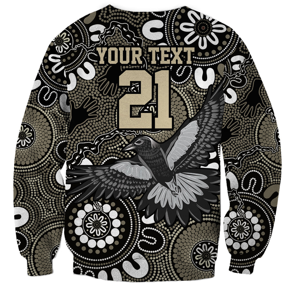 Custom Magpies NAIDOC Week 2024 Sweatshirt Fire Burning Aboriginal Dots Art