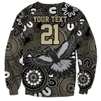 Custom Magpies NAIDOC Week 2024 Sweatshirt Fire Burning Aboriginal Dots Art