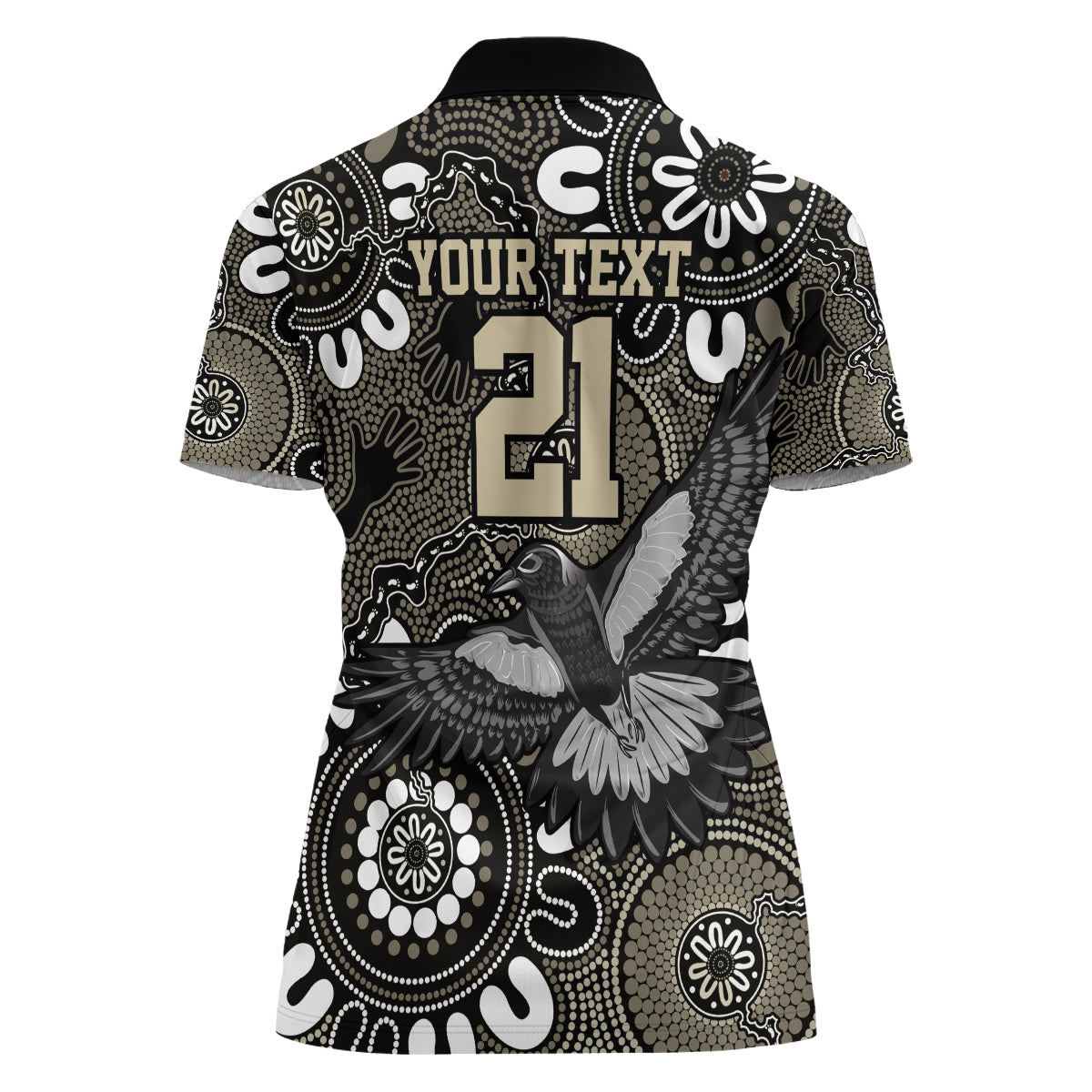 Custom Magpies NAIDOC Week 2024 Women Polo Shirt Fire Burning Aboriginal Dots Art