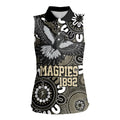 Custom Magpies NAIDOC Week 2024 Women Sleeveless Polo Shirt Fire Burning Aboriginal Dots Art