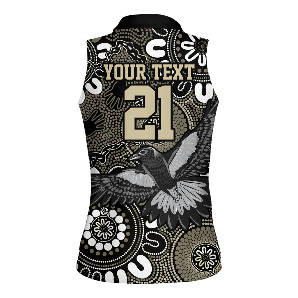 Custom Magpies NAIDOC Week 2024 Women Sleeveless Polo Shirt Fire Burning Aboriginal Dots Art