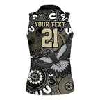 Custom Magpies NAIDOC Week 2024 Women Sleeveless Polo Shirt Fire Burning Aboriginal Dots Art