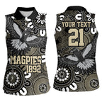 Custom Magpies NAIDOC Week 2024 Women Sleeveless Polo Shirt Fire Burning Aboriginal Dots Art