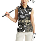 Custom Magpies NAIDOC Week 2024 Women Sleeveless Polo Shirt Fire Burning Aboriginal Dots Art