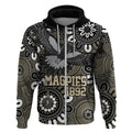 Custom Magpies NAIDOC Week 2024 Zip Hoodie Fire Burning Aboriginal Dots Art