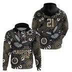 Custom Magpies NAIDOC Week 2024 Zip Hoodie Fire Burning Aboriginal Dots Art