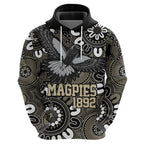 Custom Magpies NAIDOC Week 2024 Zip Hoodie Fire Burning Aboriginal Dots Art