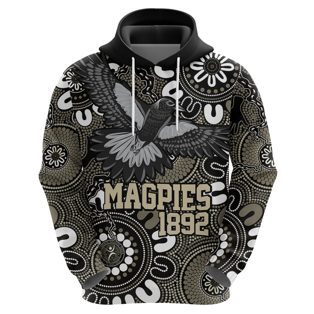 Custom Magpies NAIDOC Week 2024 Zip Hoodie Fire Burning Aboriginal Dots Art