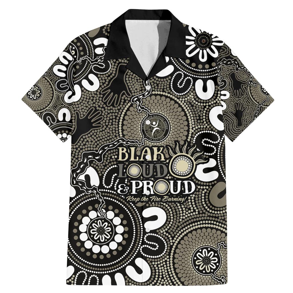 NAIDOC Week 2024 Fire Burning Family Matching Mermaid Dress and Hawaiian Shirt Aboriginal Dots Black Art